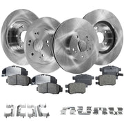 DURAFORCE Front and Rear Brake Disc and Pad Kit For 2008-10 Honda Accord Ceramic