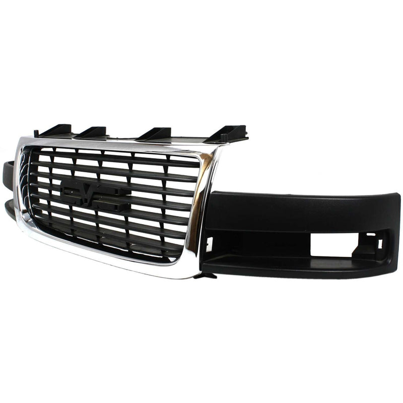 DURAFORCE Grille 03-15 For GMC Savana 2500/3500 Chrome Shell w/ Black Insert Composite HL