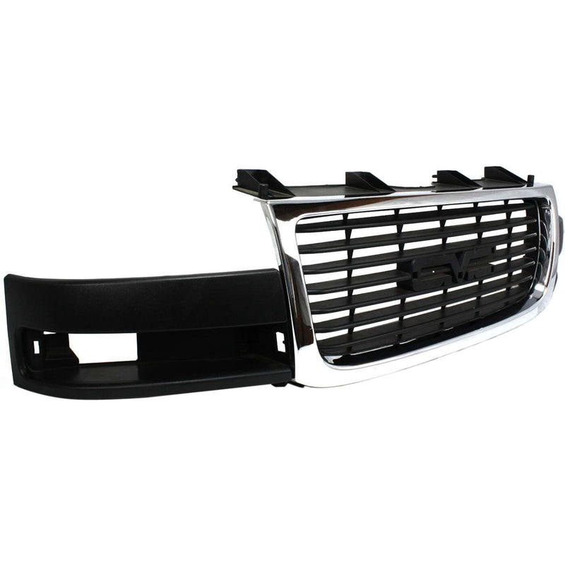 DURAFORCE Grille 03-15 For GMC Savana 2500/3500 Chrome Shell w/ Black Insert Composite HL