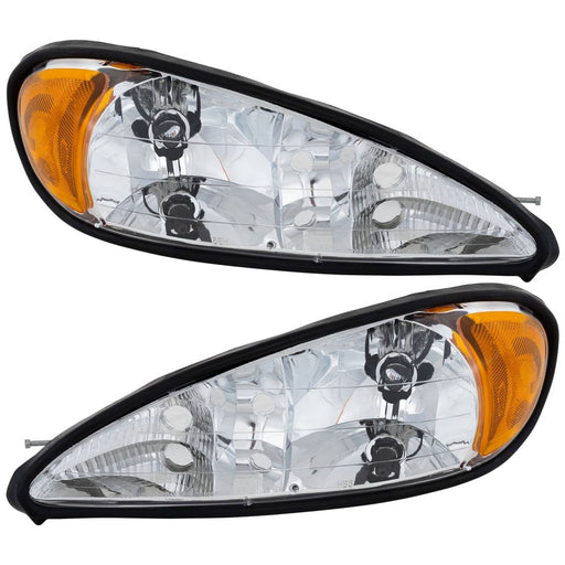 DURAFORCE Headlight Set For 99-2005 Pontiac Grand Am Driver & Passenger Side w/ bulb