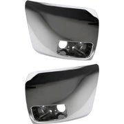 DURAFORCE Bumper End Caps Set For 07-13 Chevy Silverado 1500 with Fog Light Hole Chrome