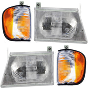 DURAFORCE Headlight and Corner Light Kit For 92-02 Ford E-150 Econline E-250 Econoline 4Pc