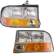 DURAFORCE Left and Right Headlights For GMC Sonoma 1998-2004 Halogen w Bulbs w/ Fog Lights