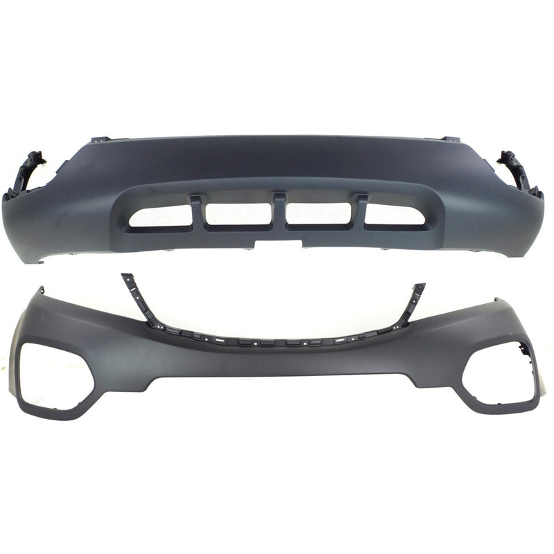 DURAFORCE New Bumper Covers Fascias Set of 2 Front Upper for Kia Sorento 2011-2013 Pair