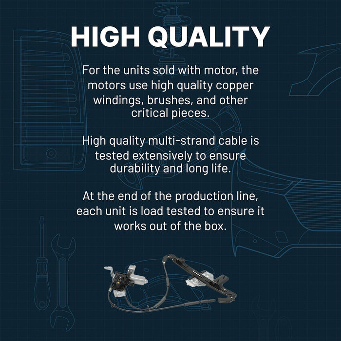 DURAFORCE Power Window Regulator For 2002-2006 Acura RSX Front Left with Motor 72250S6MA02