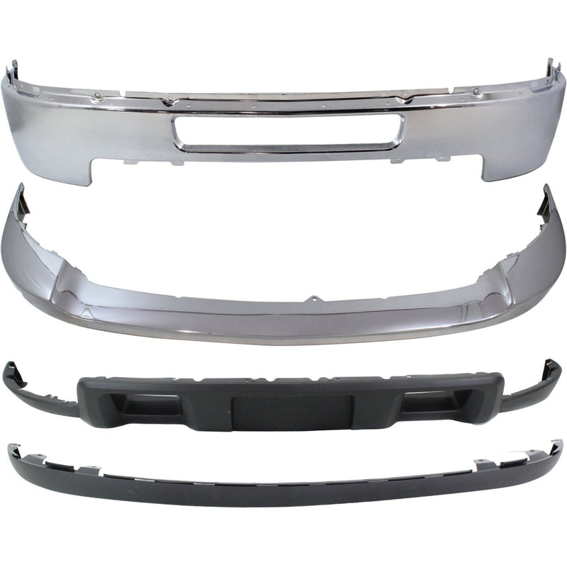 DURAFORCE Bumper Kit For 2011-2014 Chevrolet Silverado 2500 HD Front Chrome Steel