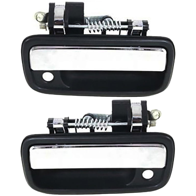 DURAFORCE Chrome & Black Outside Exterior Door Handle Left/Right Pair Set for Tacoma Truck