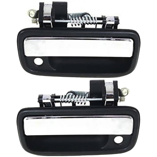 DURAFORCE Chrome & Black Outside Exterior Door Handle Left/Right Pair Set for Tacoma Truck