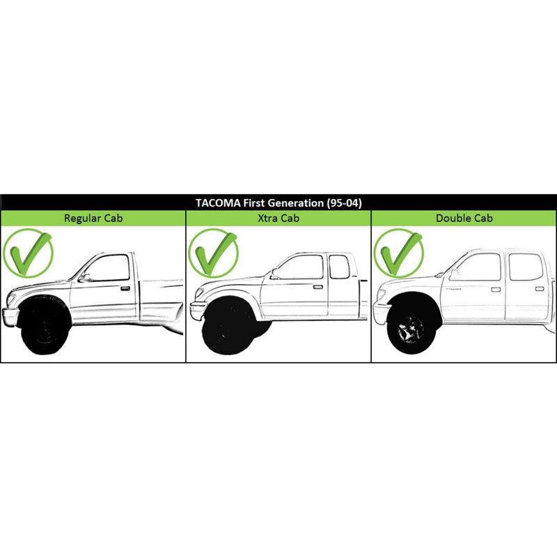 DURAFORCE Chrome & Black Outside Exterior Door Handle Left/Right Pair Set for Tacoma Truck