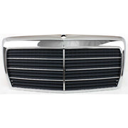 DURAFORCE Grille For 86-93 Mercedes Benz 300E 90-93 300D Chrome Shell w/ Gray Insert