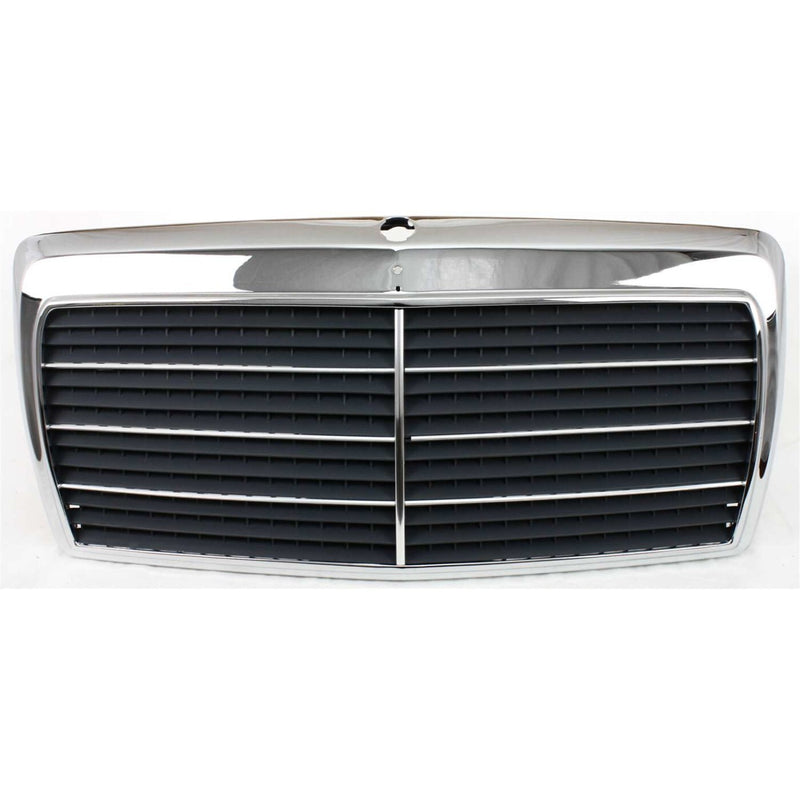 DURAFORCE Grille For 86-93 Mercedes Benz 300E 90-93 300D Chrome Shell w/ Gray Insert