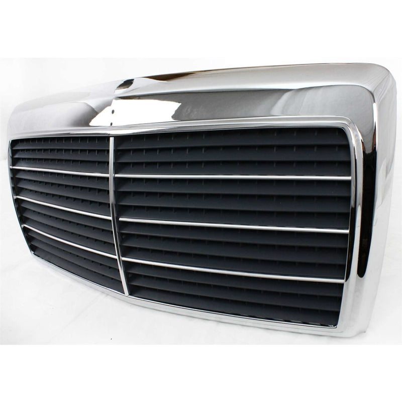 DURAFORCE Grille For 86-93 Mercedes Benz 300E 90-93 300D Chrome Shell w/ Gray Insert