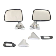 DURAFORCE Manual Side View Mirrors Chrome Pair Set for 87-88 Toyota Pickup Truck 4Runner