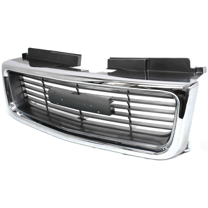 DURAFORCE Grille For 98-2004 GMC Sonoma 98-2001 Jimmy Chrome Shell w/ Gray Insert Plastic
