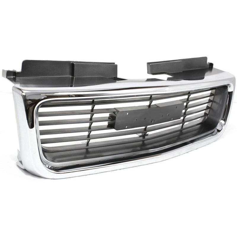 DURAFORCE Grille For 98-2004 GMC Sonoma 98-2001 Jimmy Chrome Shell w/ Gray Insert Plastic