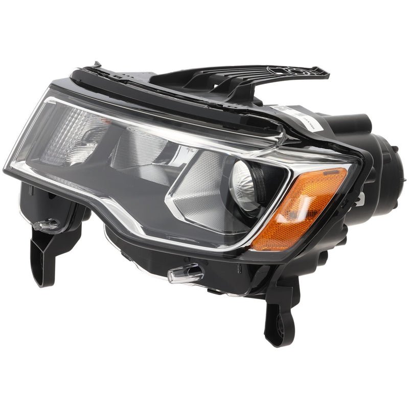 DURAFORCE Left Headlight For Jeep Grand Cherokee 2017-2021 Halogen w/ Bulb/s Chrome Black