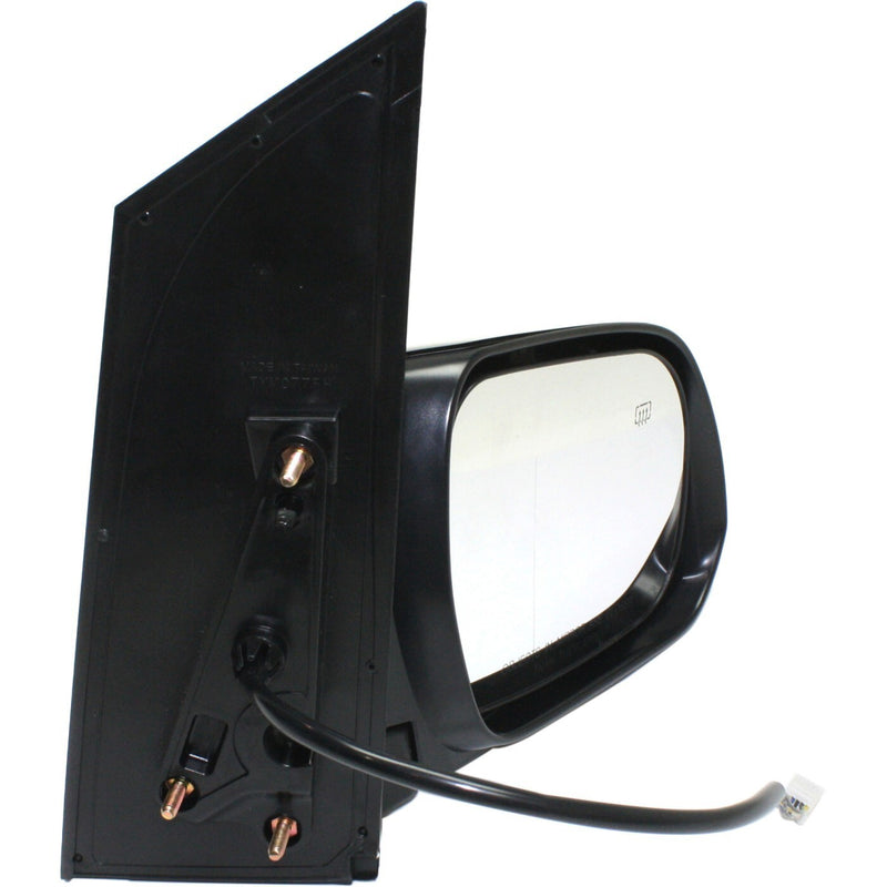 DURAFORCE Mirror Power Heated Smooth Black Passenger Side Right RH for 11-12 Toyota Sienna