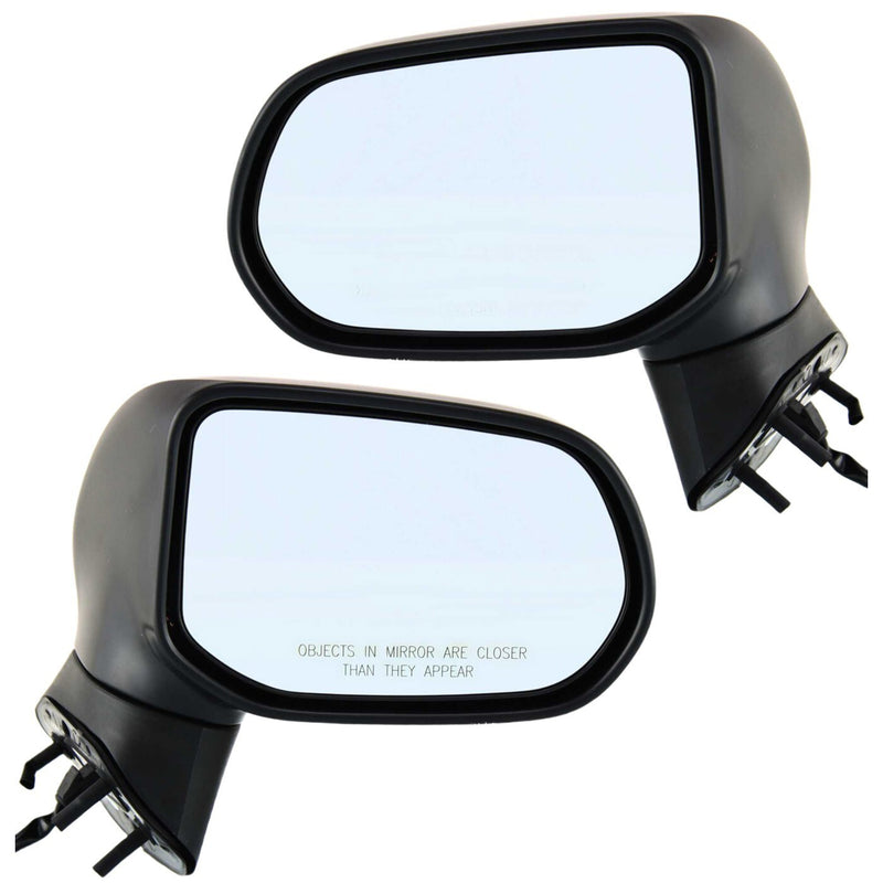 DURAFORCE Power Mirror Set Of 2 For 2006-2011 Honda Civic Textured Black Manual Folding