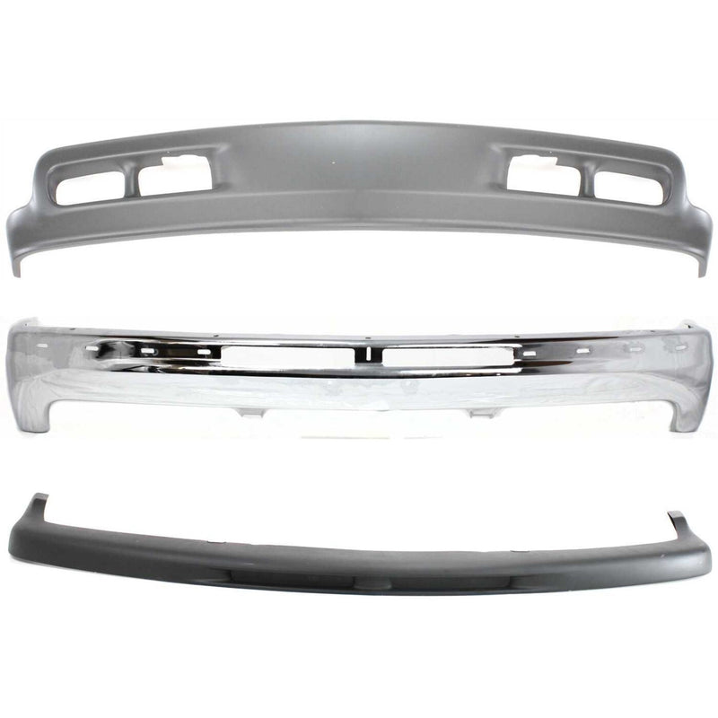 DURAFORCE Front Bumper Cover Kit For 2000-204 Chevrolet Suburban 1500 Fits 2500 Chrome