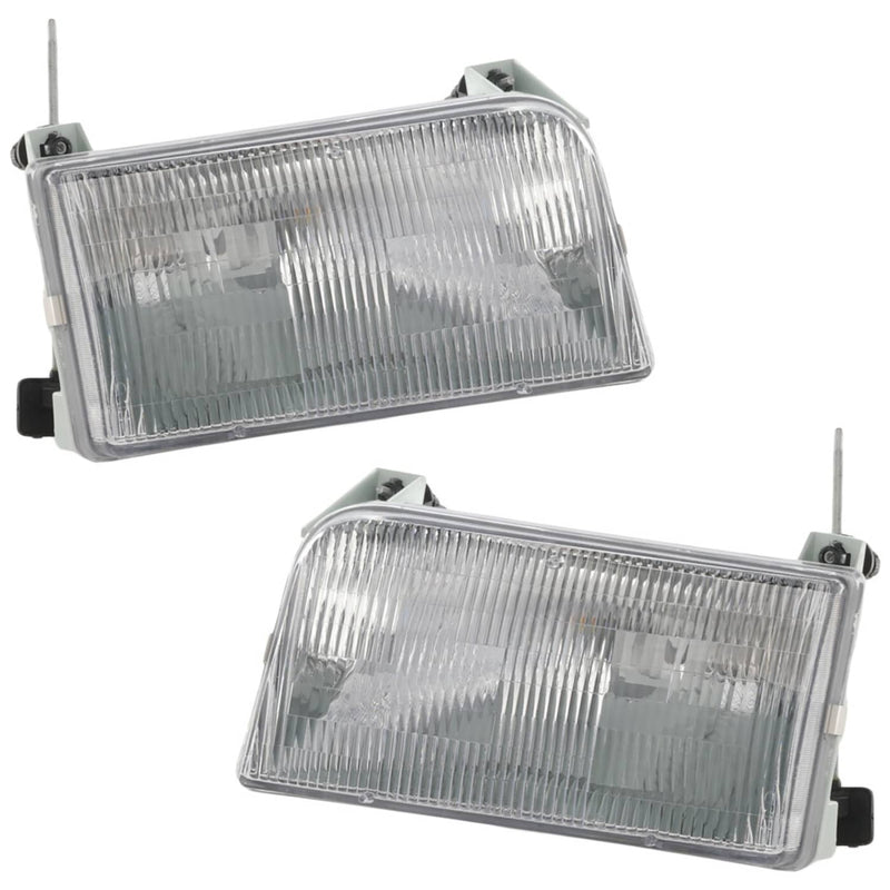 DURAFORCE Driver and Passenger Side Headlights For Ford F-150 1992-1997 Halogen w/ Bulb/s