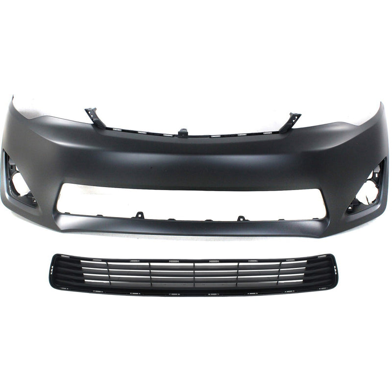 DURAFORCE Bumper Cover Kit For 2012-2014 Toyota Camry Front With Bumper Grille Primed