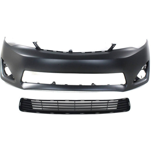 DURAFORCE Bumper Cover Kit For 2012-2014 Toyota Camry Front With Bumper Grille Primed
