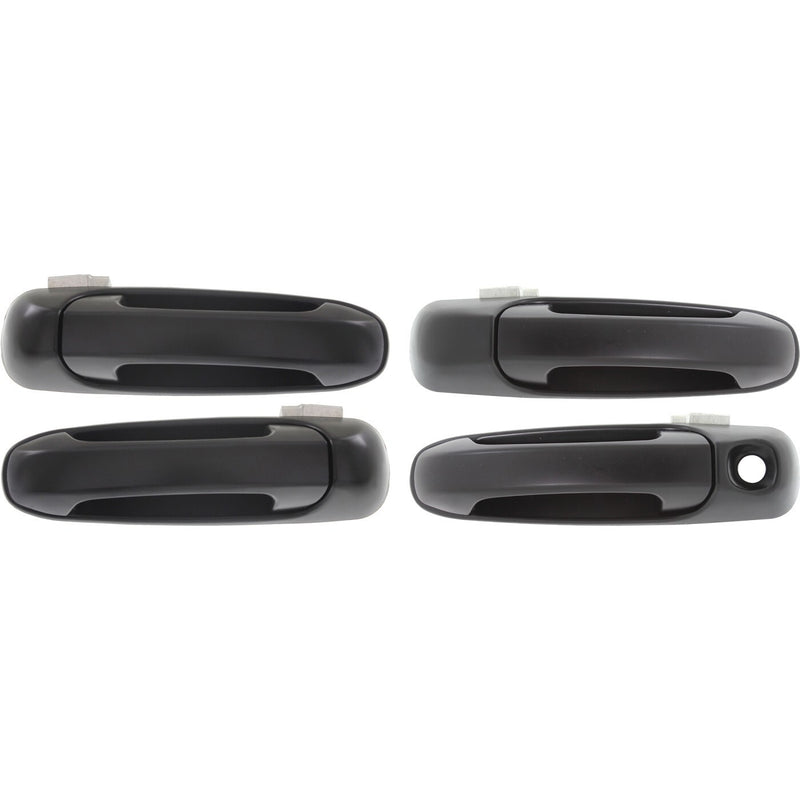 DURAFORCE Exterior Door Handle Set For 2002-09 Dodge Ram 1500 Smooth Black Front and Rear