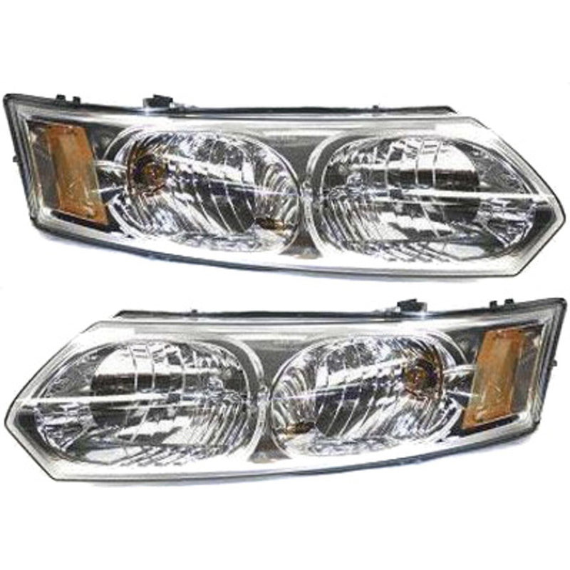 DURAFORCE Headlight Set For 2003-2007 Saturn Ion Driver and Passenger Side with Bulb Sedan