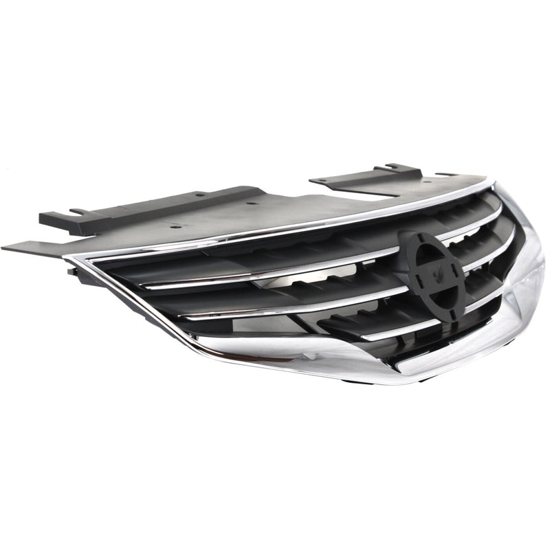 DURAFORCE Grille Assembly For 2010-2012 Nissan Altima Sedan Chrome Shell with Black Insert