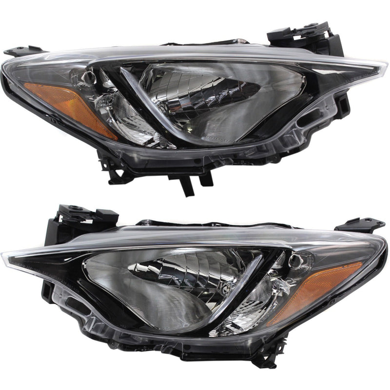 DURAFORCE Halogen Headlight Set For 2016 Scion iA Left & Right Chrome Interior