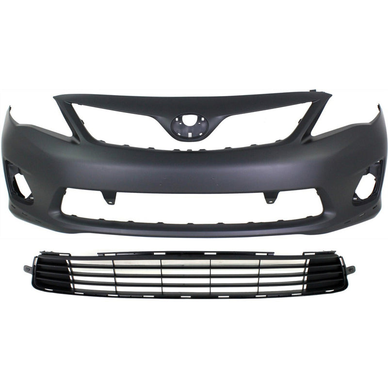 DURAFORCE Bumper Cover Fascia Front for Toyota Corolla 2011-2013