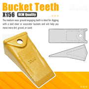DURAFORCE X156 X156S Dirt Teeth Bucket Teeth/Tooth with P156 Roll Pins 5 Pack