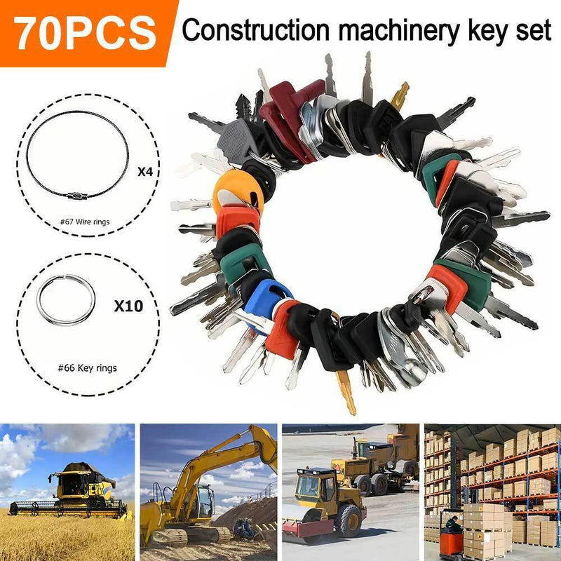 DURAFORCE 70 Master Keys Set Heavy Equipment Ignition Keys Fits Many Models HOT