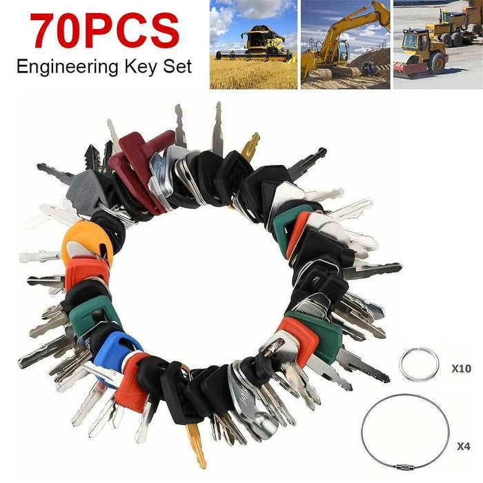 DURAFORCE 70 Master Keys Set Heavy Equipment Ignition Keys Fits Many Models HOT