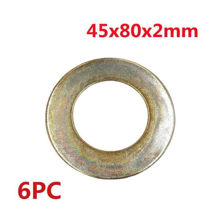 DURAFORCE 6pc 45mm x80mm x2mm Bucket Pin Shim Iron Excavator Skid Steer