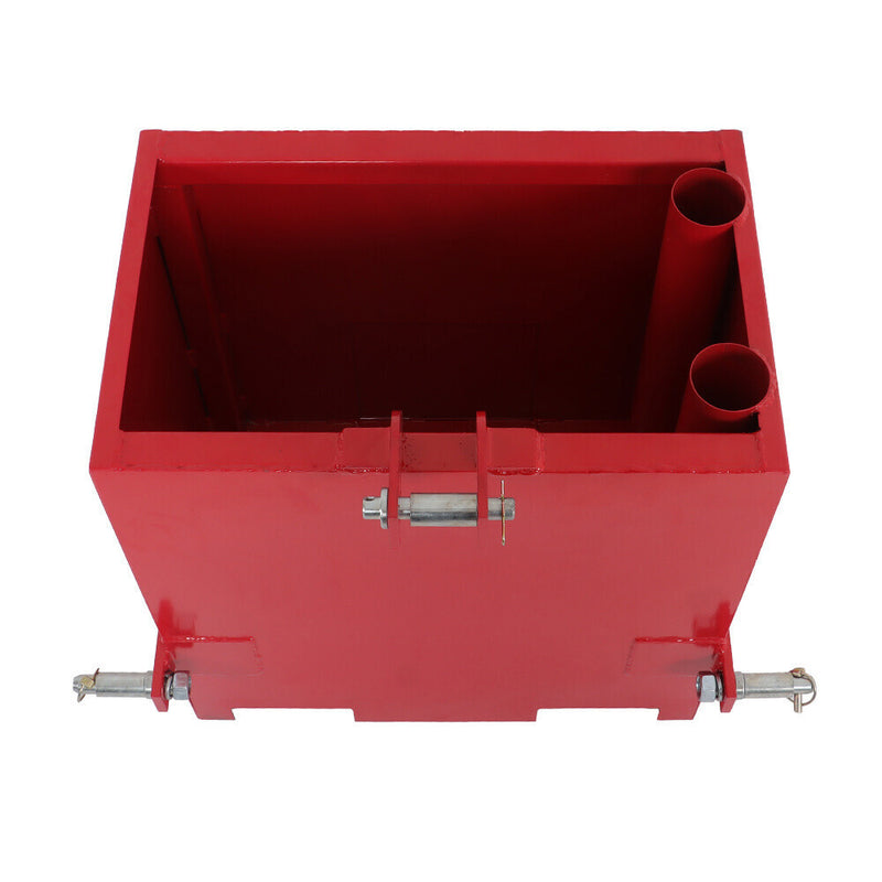 DURAFORCE Ballast Box 3 Point CAT 1 Tractor Attachment Hitch W/ 2'' Quick Hitch Receiver