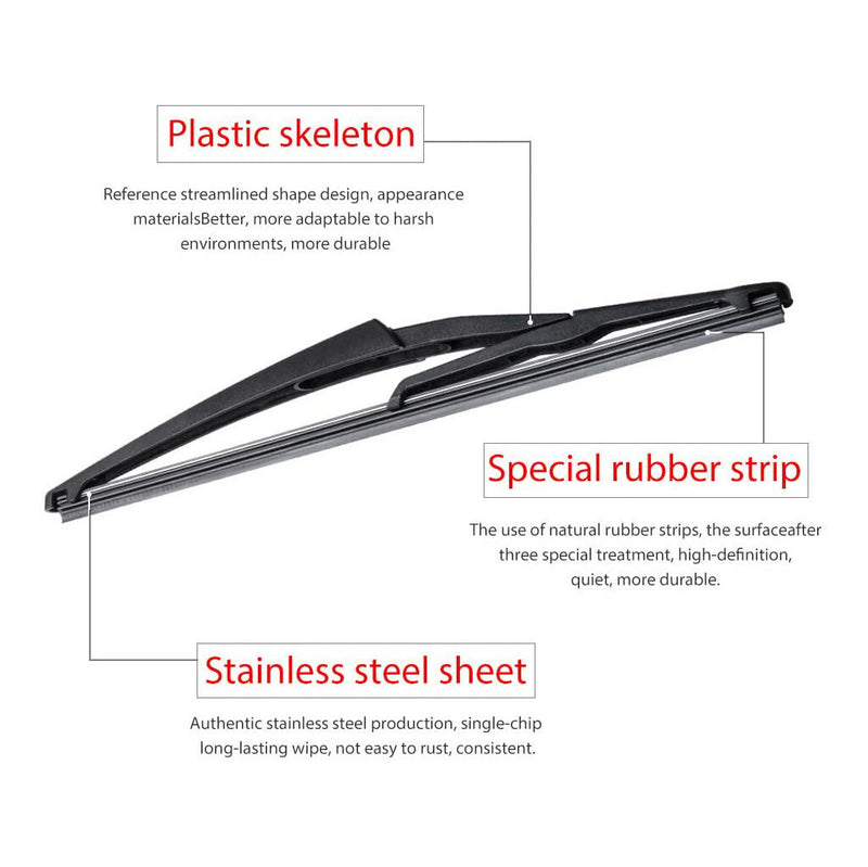 DURAFORCE Rear Windshield Wiper Arm Set - Back Windshield Wiper Arm Blade Set for 3728