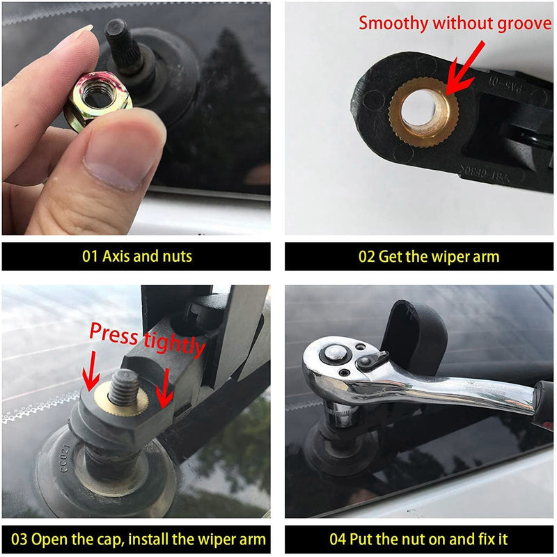 DURAFORCE Rear Windshield Wiper Arm Set - Back Windshield Wiper Arm Blade Set for 3728
