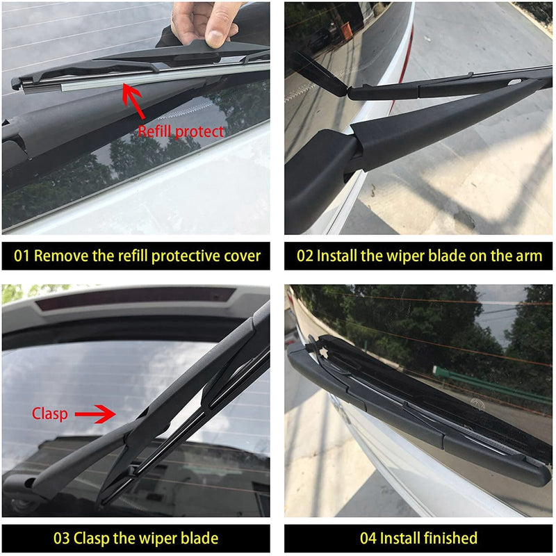 DURAFORCE Rear Windshield Wiper Arm Set - Back Windshield Wiper Arm Blade Set for 3728