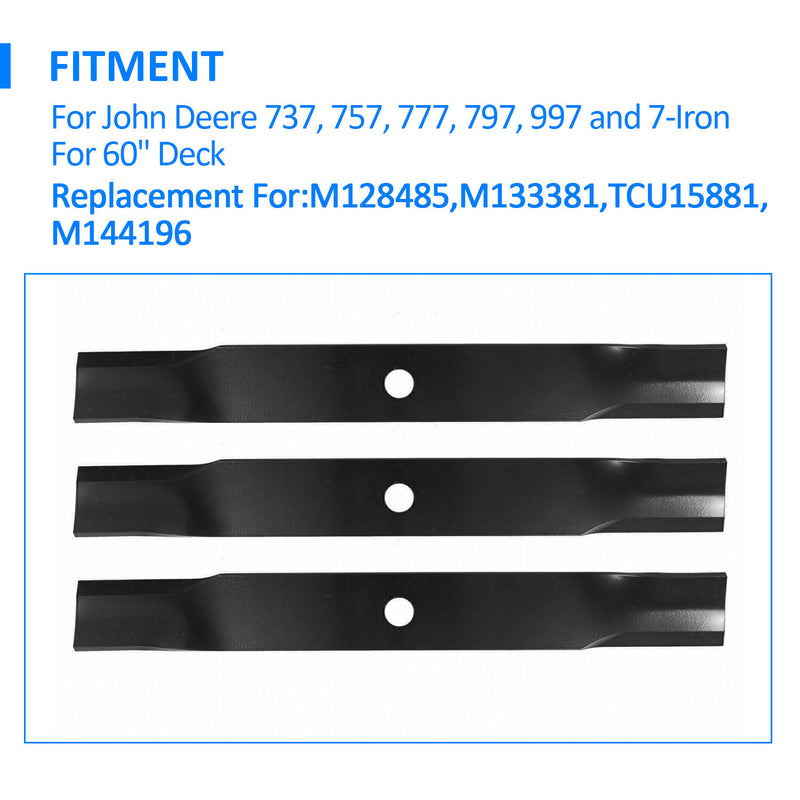 DURAFORCE FOR JOHN DEERE MOWER BLADES 60" CUT #M128485 #M133381 #TCU15881 737 757 777 797