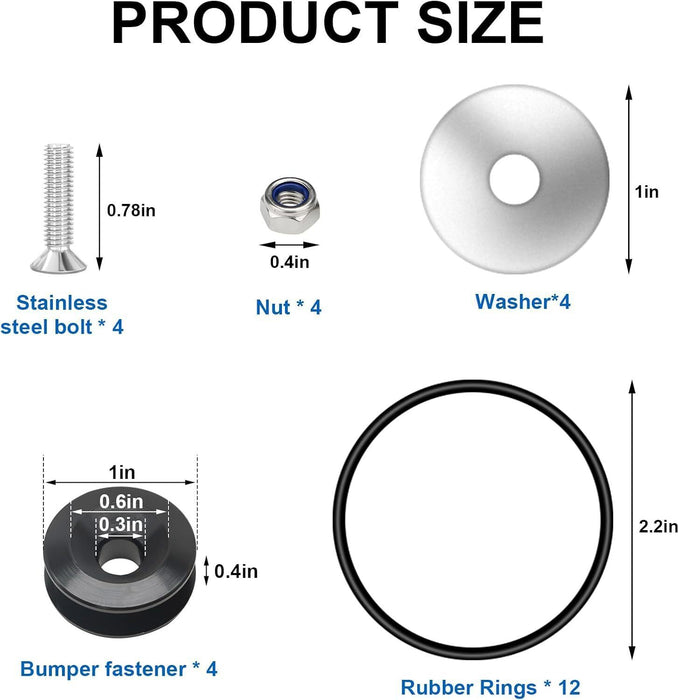 DURAFORCE 8PCS Bumper Quick Release Quick Release Bumper Clip Front Rear Bumper Fastener