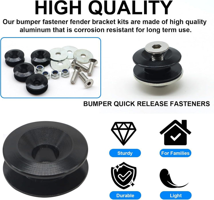 DURAFORCE 8PCS Bumper Quick Release Quick Release Bumper Clip Front Rear Bumper Fastener
