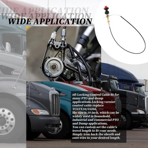 DURAFORCE 6FT BUYERS HEAVY DUTY VERNIER LOCKING THROTTLE CABLE For VCGTX06 TRUCK EQUIPMENT