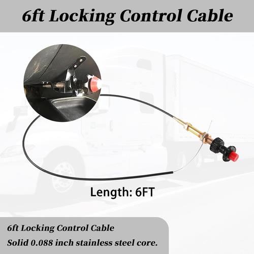 DURAFORCE 6FT BUYERS HEAVY DUTY VERNIER LOCKING THROTTLE CABLE For VCGTX06 TRUCK EQUIPMENT