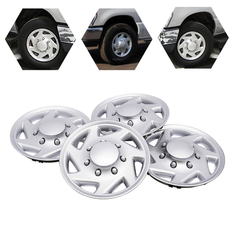 DURAFORCE 4 NEW For 99-18 Ford Econoline E250 E350 E450 Hubcap Silver Van Full Wheel Cover