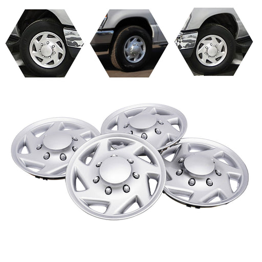 DURAFORCE 4 NEW For 99-18 Ford Econoline E250 E350 E450 Hubcap Silver Van Full Wheel Cover