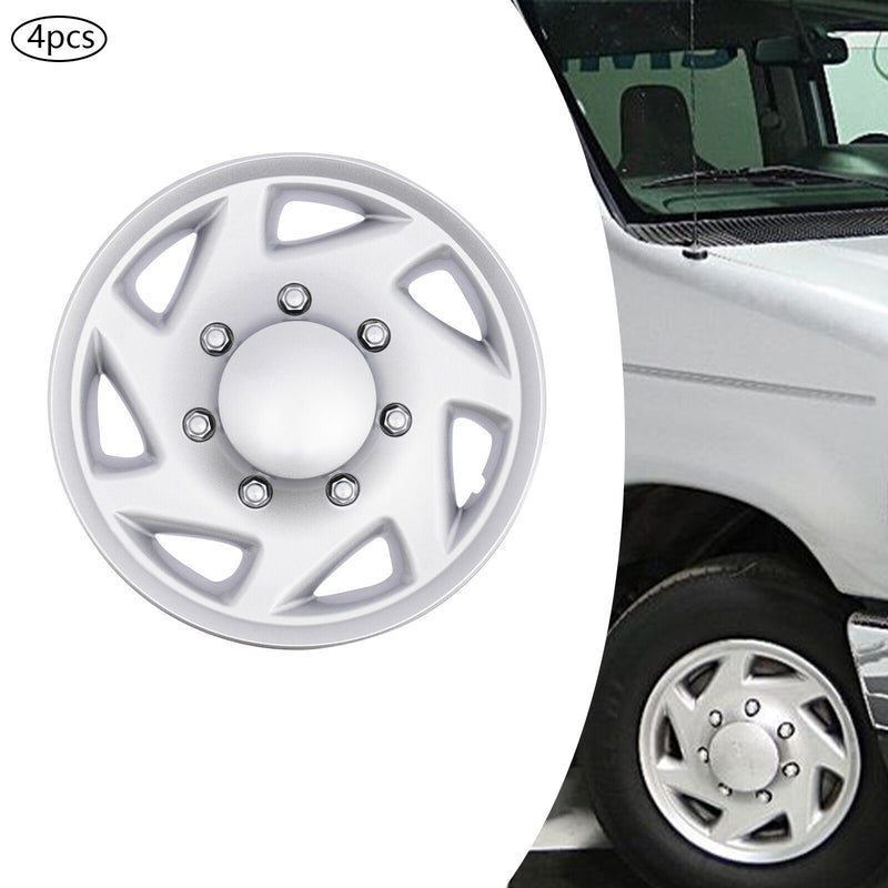 DURAFORCE 4 NEW For 99-18 Ford Econoline E250 E350 E450 Hubcap Silver Van Full Wheel Cover