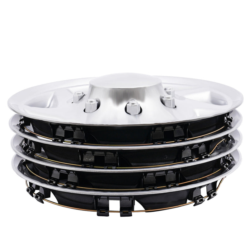 DURAFORCE 4 NEW For 99-18 Ford Econoline E250 E350 E450 Hubcap Silver Van Full Wheel Cover