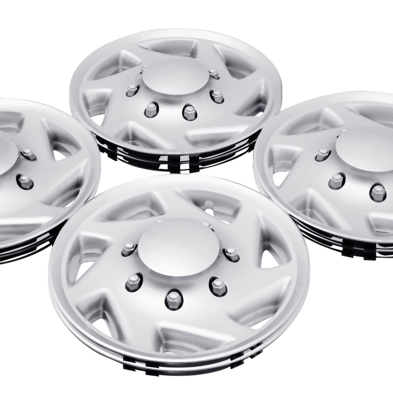 DURAFORCE 4 NEW For 99-18 Ford Econoline E250 E350 E450 Hubcap Silver Van Full Wheel Cover