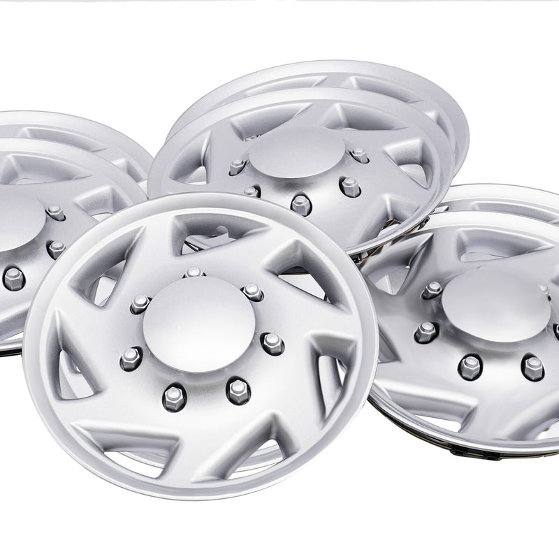 DURAFORCE 4 NEW For 99-18 Ford Econoline E250 E350 E450 Hubcap Silver Van Full Wheel Cover